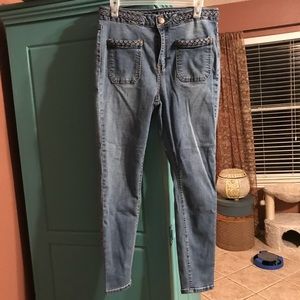 Braided skinny jeans